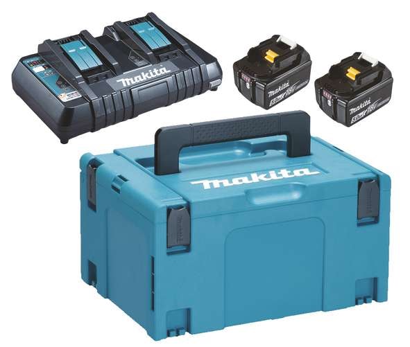 Makita batteri & lader Powerpack 2×5 Ah BL1850B & lader