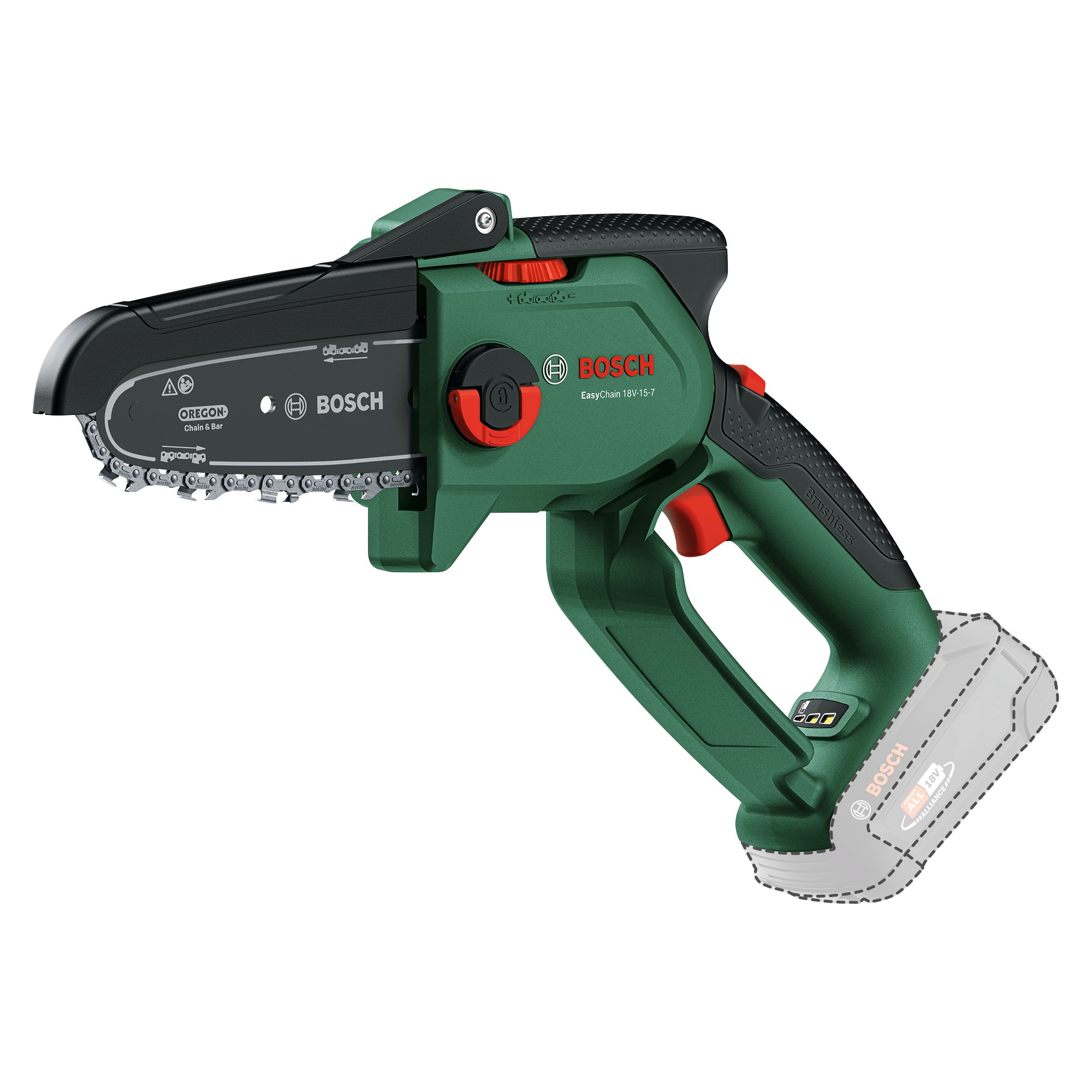 Bosch DIY grensav EasyChain 18V med 1 x 2,5 Ah batteri og lader