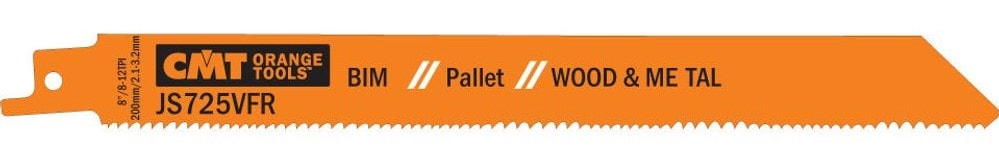 CMT JS725VFR bajonetsavklinge 200 mm BIM Pallet til træ og metal 5 stk.