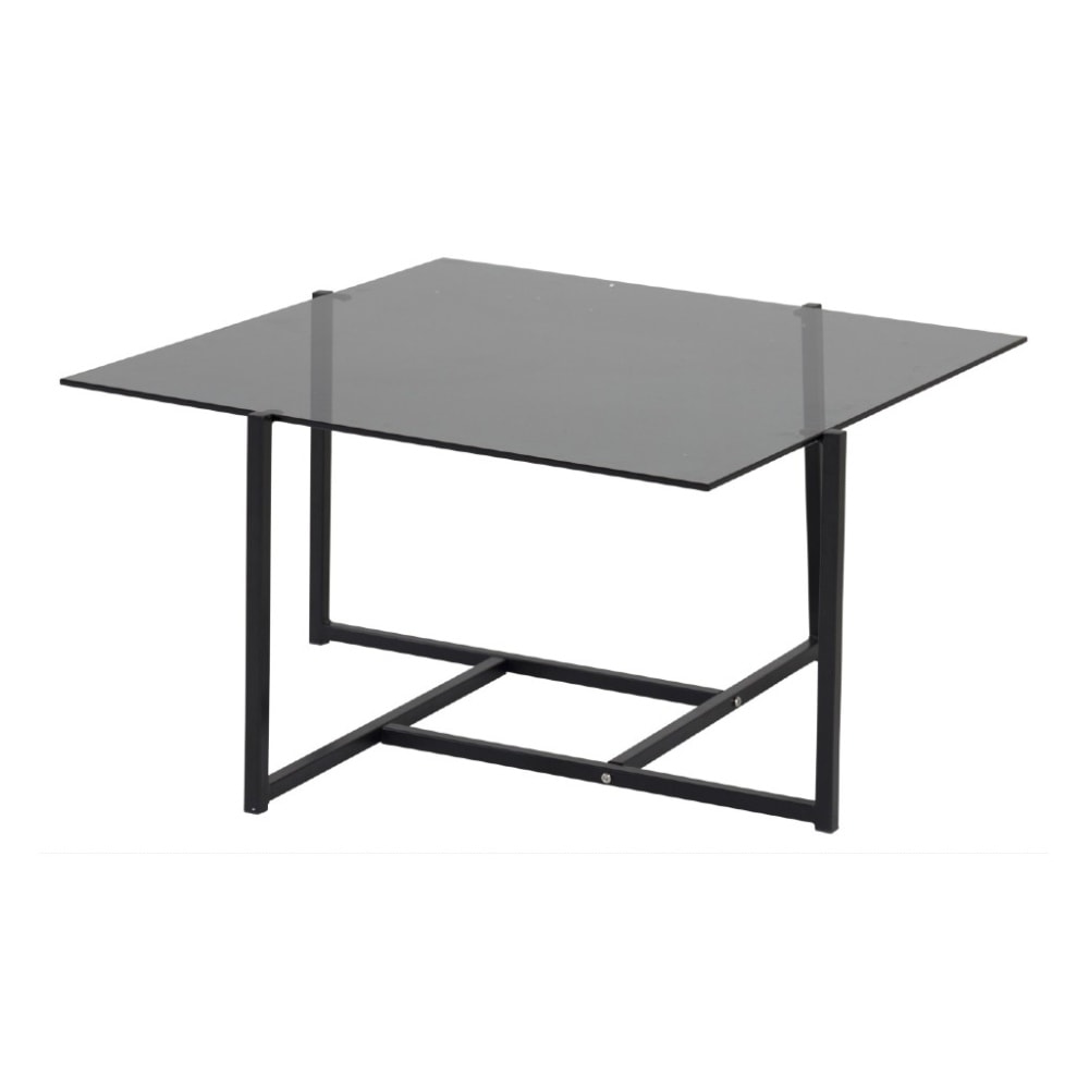 Venture Design Hybrid sofabord i sort og røgfarvet glas 80 x 80 cm