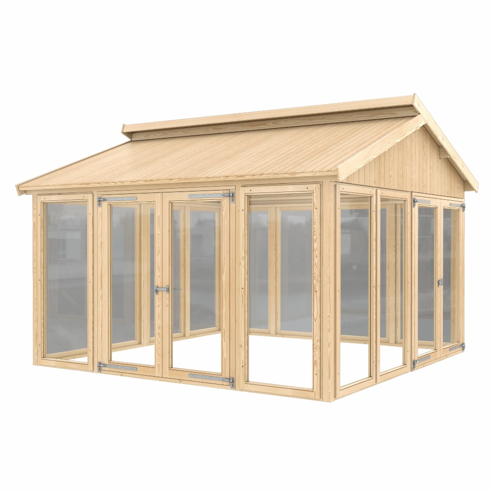 Plus redskabsrum/drivhus model 2 med 12 vinduer og 2 dobbeltdøre ekskl. gulv 12,25 m2