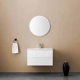 Bathlife Eufori 800 møbelpakke i hvid med skab, porcelænsvask og spejl