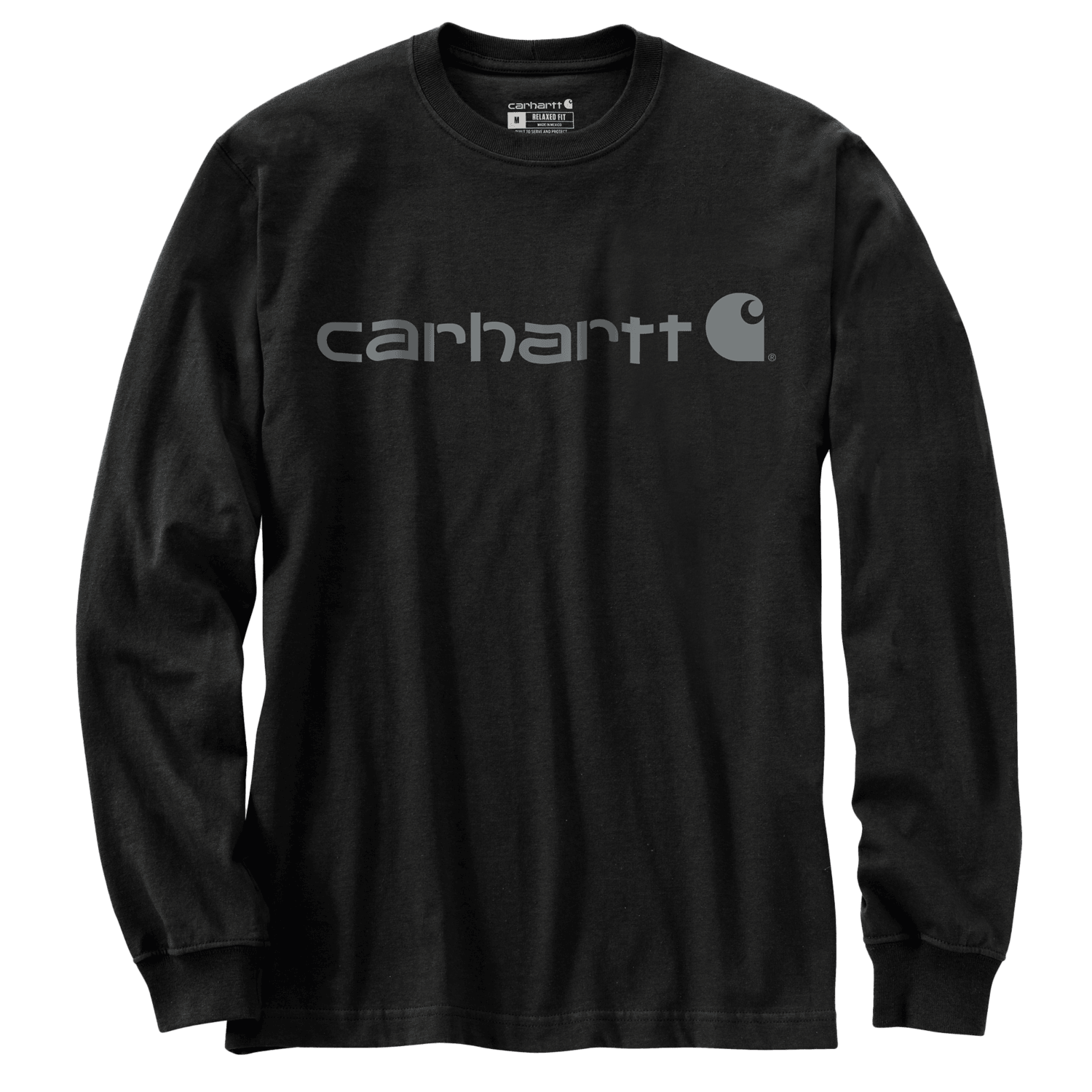 Carhartt Dearborn Relaxed LS Logo T-Shirt Men Black/Gray XL
