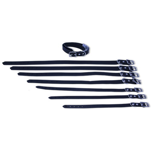 Læderhalsbånd 12 mm Sort