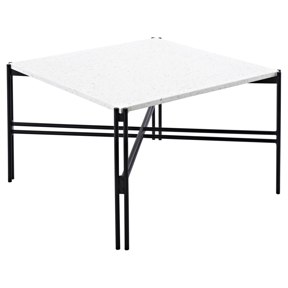 Venture Design Razzia sofabord i sort og hvid terrazzo 75 x 75 cm