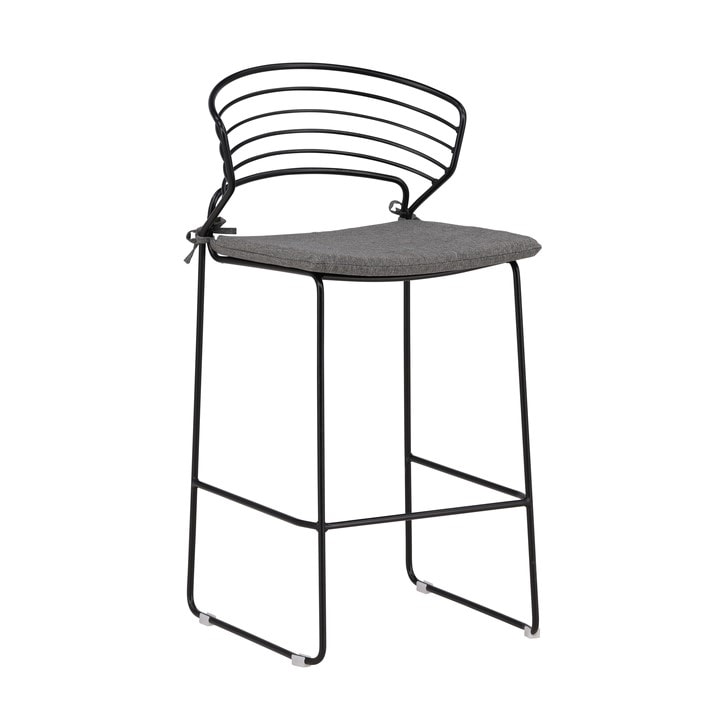 Venture Design Milano barstol i sort/grå med ryglæn