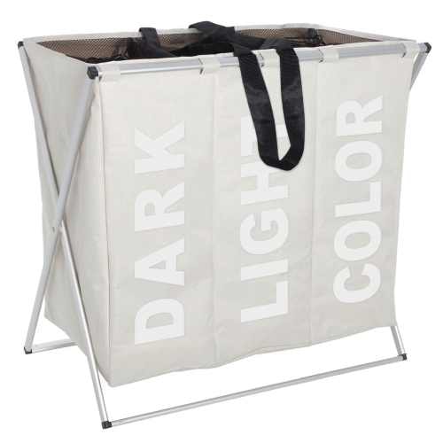 Wenko Trio vasketøjskurv i beige og alu