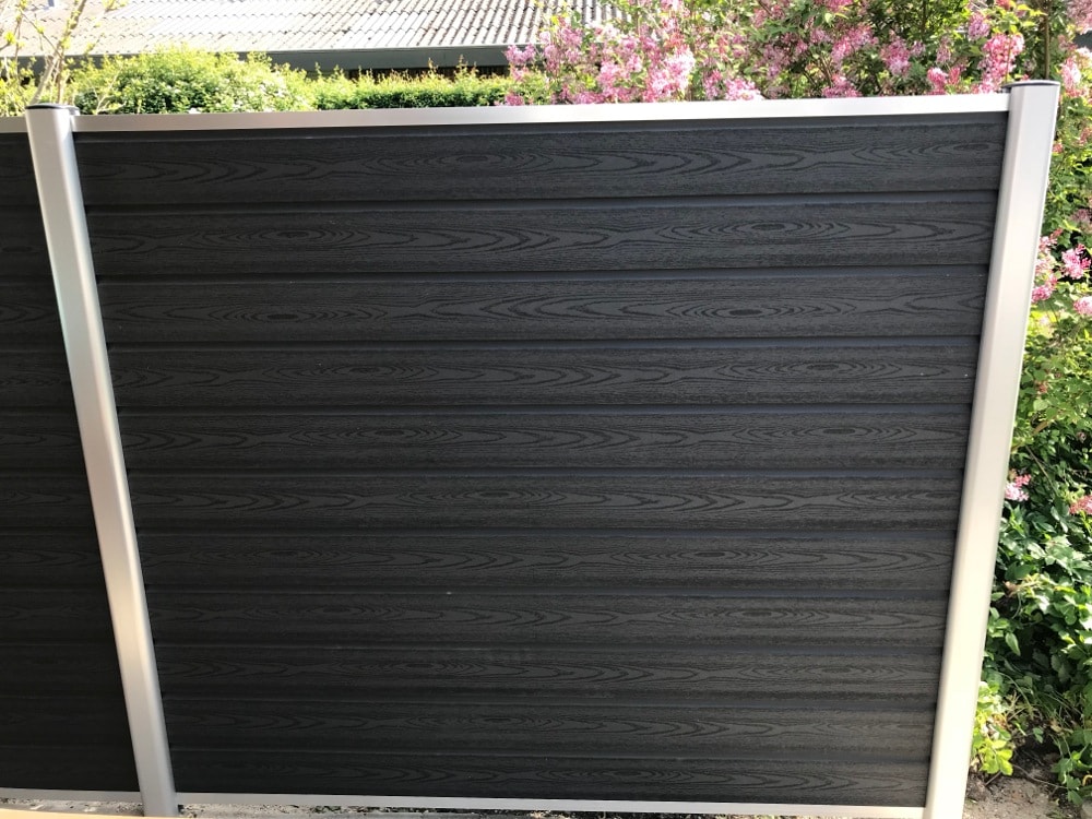 Kirkedal Hegn Alu Design K100 tilkøbssæt K1 profil alu/sort 128 cm