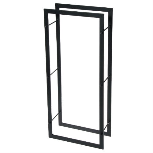 Tarmo firkantet brændestativ i sort 99 x 43,5 x 21 cm