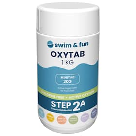 Swim & Fun OxyTabs 20 g aktiv ilt til klorfri desinficering af pool og spa 1 kg