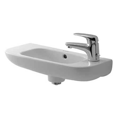 Duravit D-Code vask med hanehul til venstre og overløb 50 x 22 cm