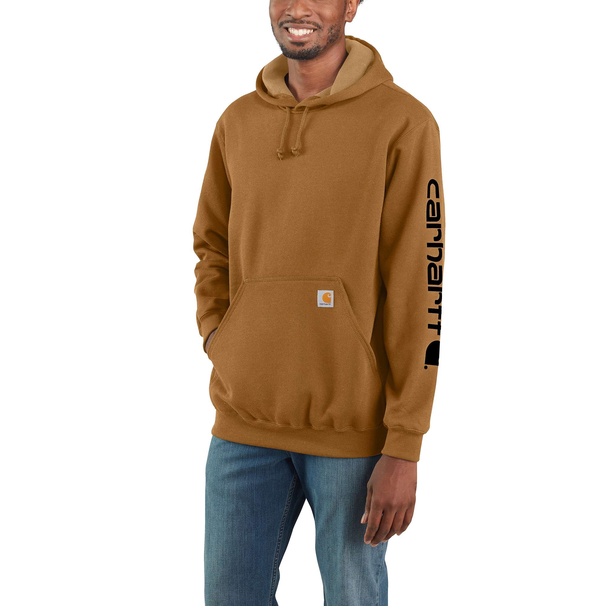 Carhartt K288 hættetrøje med logo brun str. XL