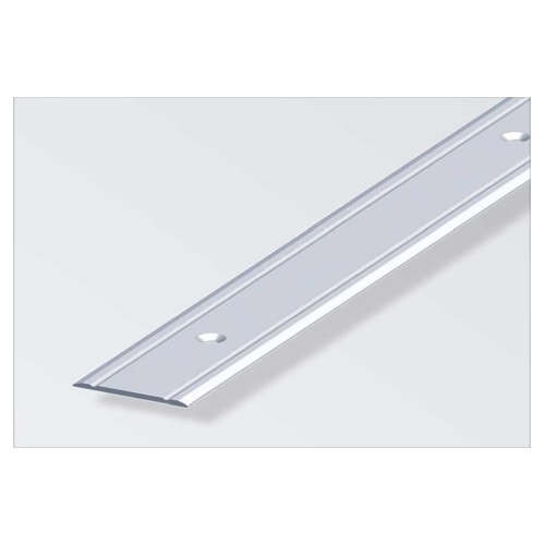 Alfer tæppeovergang 37 x 2,5 mm alueloxeret centrerede huller 1 meter