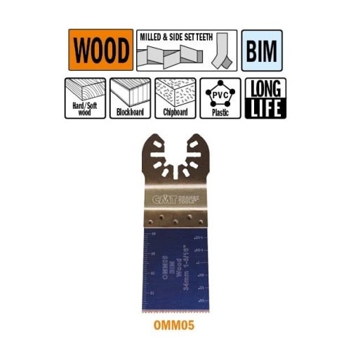 CMT Multicut BIM klinge til træ og plast 34 mm Ekstra holdbar 5 stk.