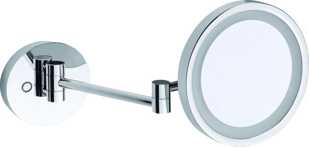 Kriss Athena LED kosmetikspejl i matsort til væg x3 forstørrelse Ø200 mm/160 mm