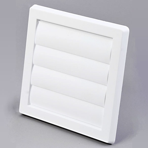 DUKA Ventilation, Lamelrist 70 flad, Hvid 15x15 cm