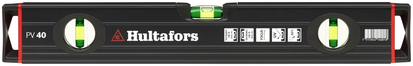 Hultafors vaterpas PV140 i forstærket alu m/3libeller, 1400 mm.