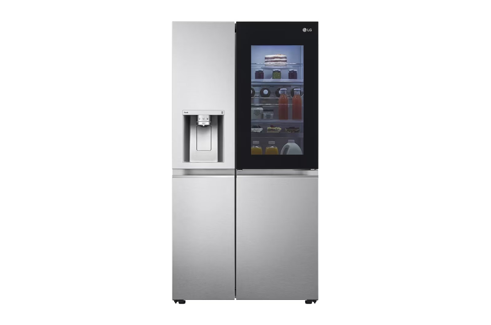 LG InstaView Door in Door Side by Side amerikanerkøleskab børstet 635L GSXV90BSAE