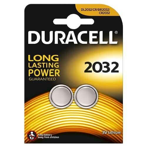Duracell electronics batterier knapcelle CR2032.Pakke med 2 stk.