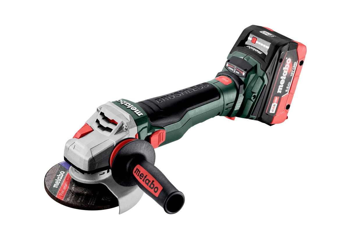 Metabo vinkelsliber WB 18 LTX BL 15-125 Quick med 2x5,5Ah batterier og lader