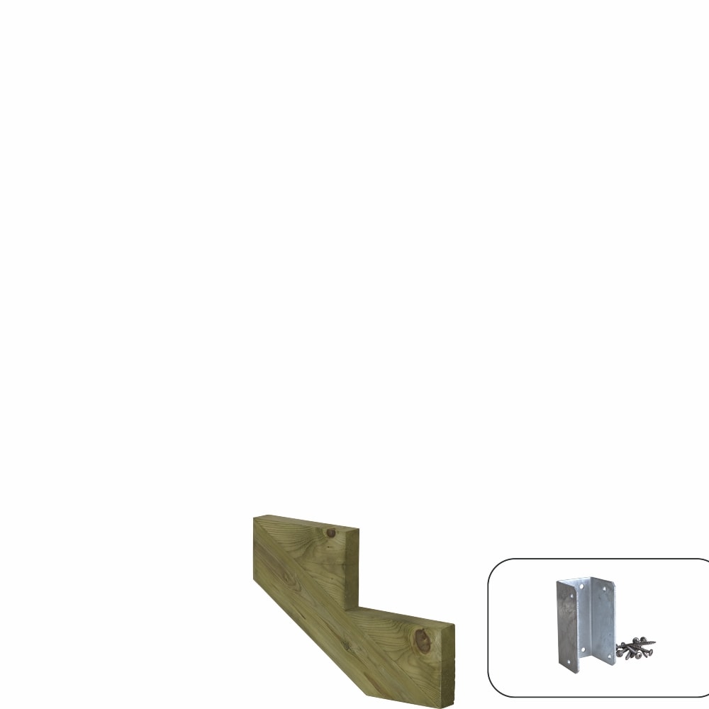 Plus Trappevange 2-Trin 546219. Trykimpæneret fyr/gran (excl. brædder) 1 stk.