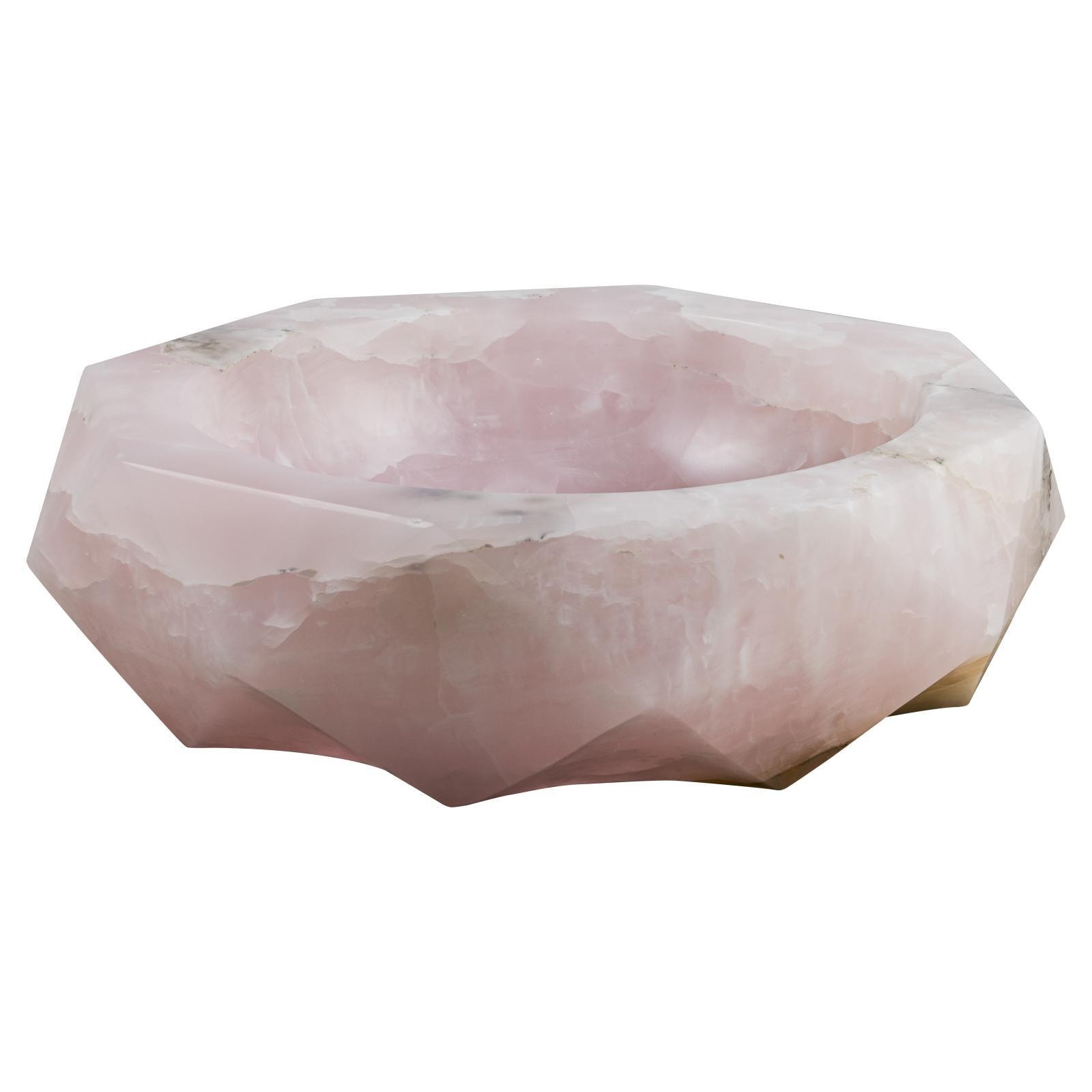 GemLook G2514 håndlavet vask i rosa onyx Ø45 cm