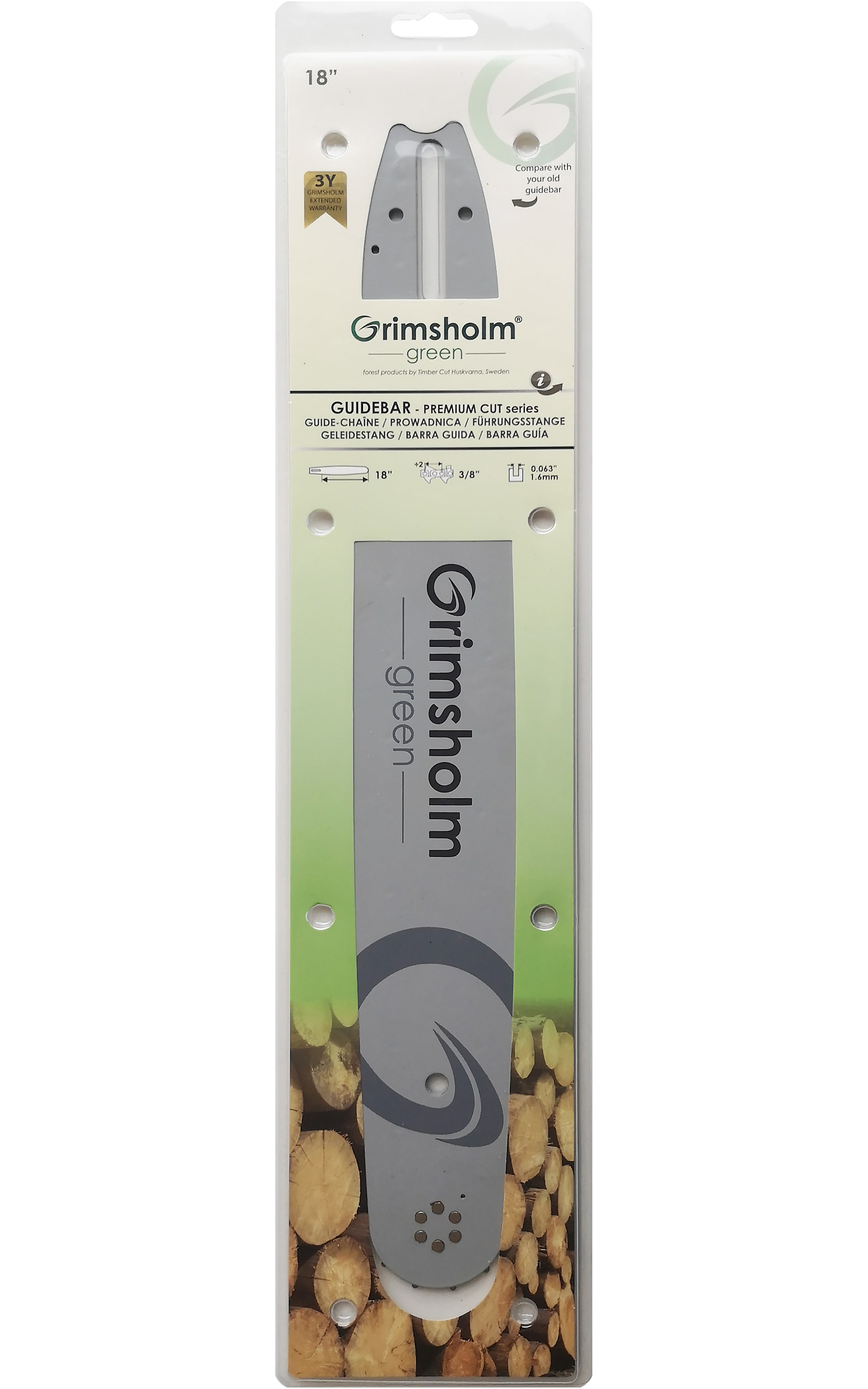 Grimsholm 18" 3/8" 1.6mm Premium Cut Motorsavssvard