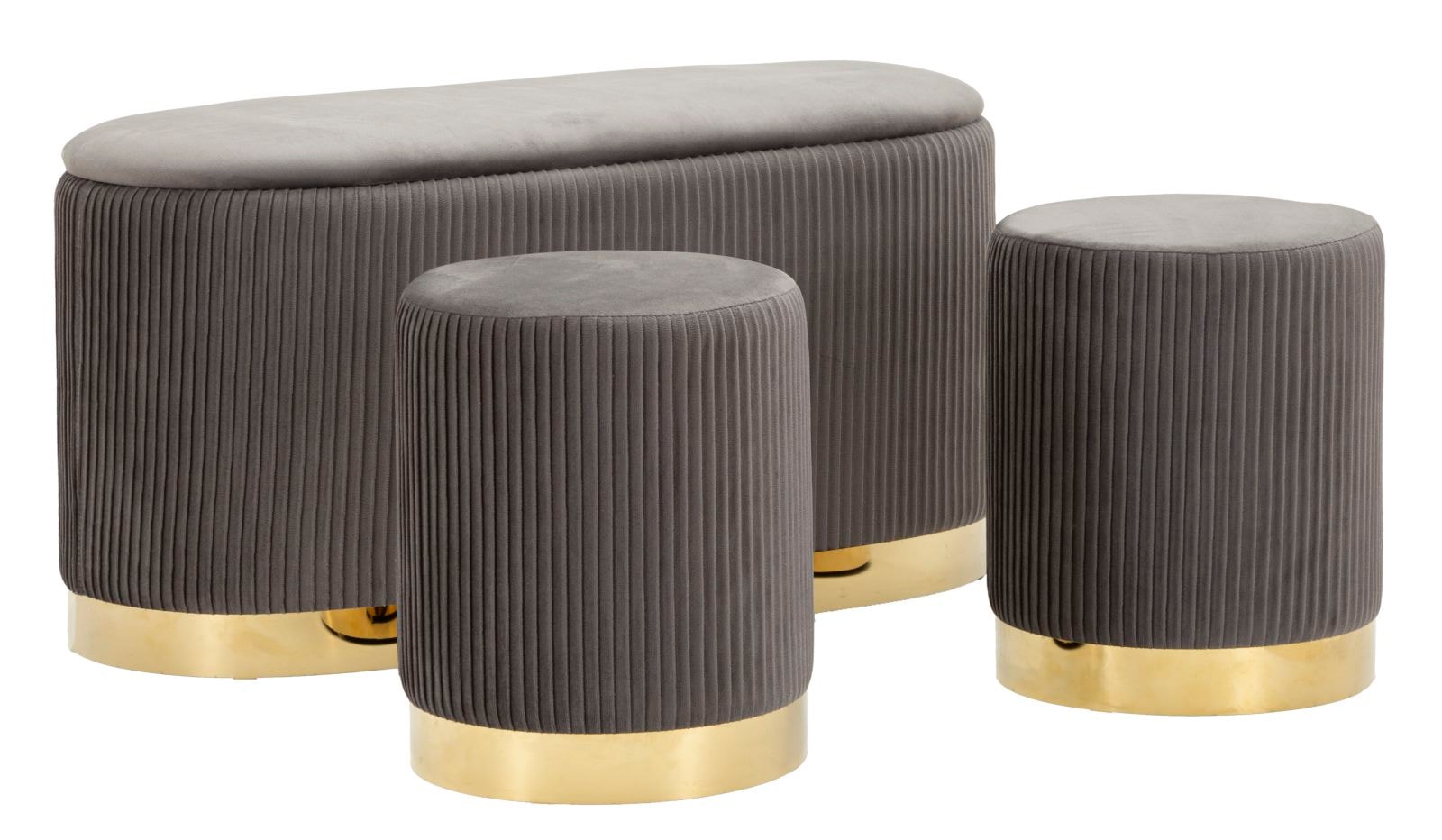 Mauro Ferretti Shopy Green sæt med bænk og puffer 3 dele