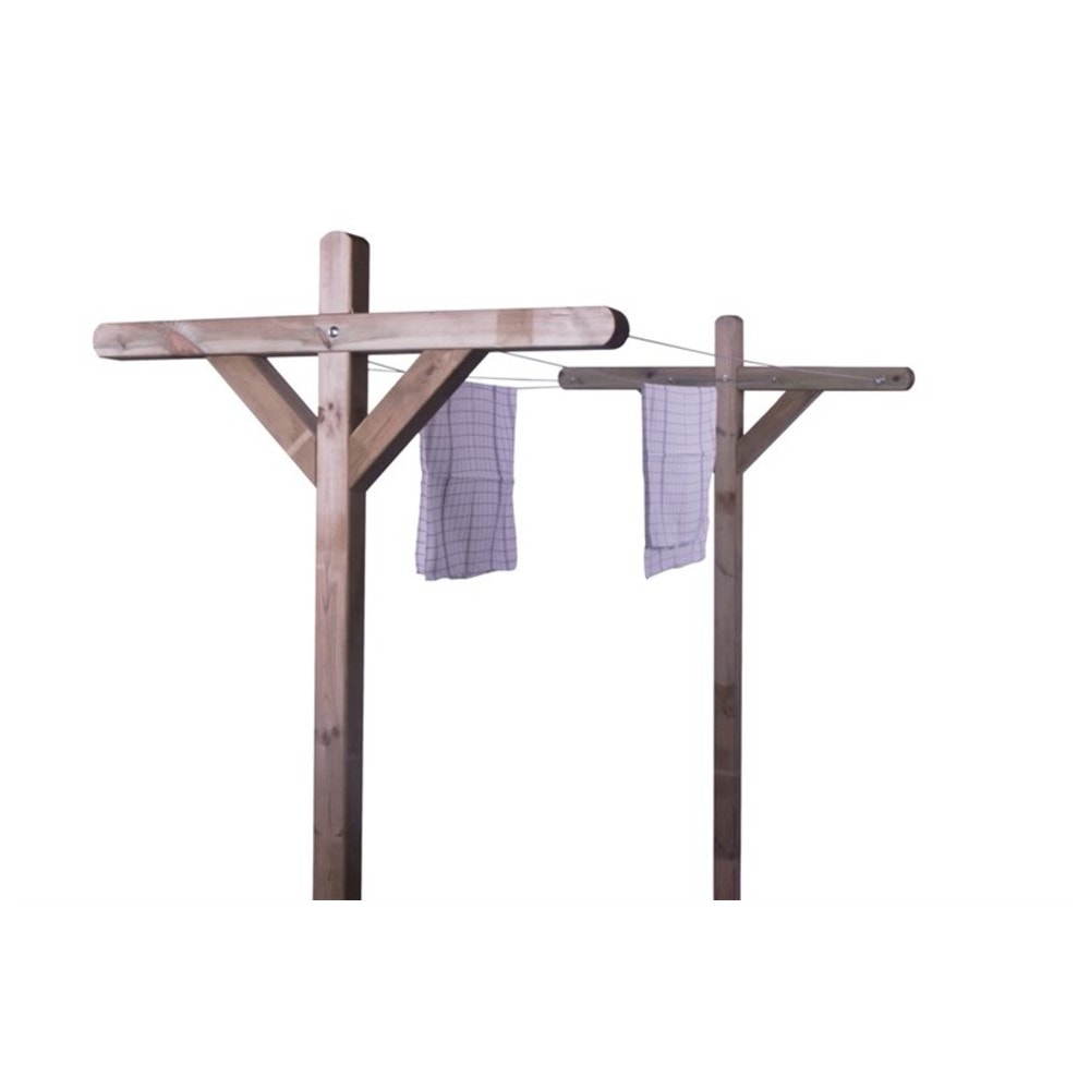 Hortus tørrestativ i trykimprægneret træ komplet med 20 meter wire