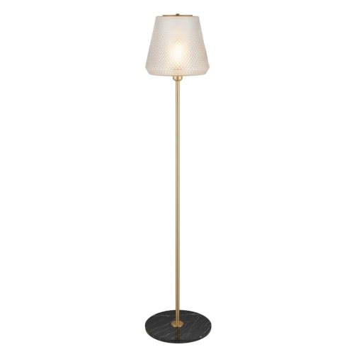 Halo Design Damn Fashionista Ø30 gulvlampe klar/messing med marmorfod E27