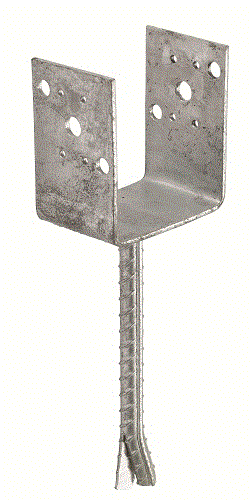 Paslode stolpebærer Type U. Varmforzinket. D100 x B90 x H137,5 + L400 mm.