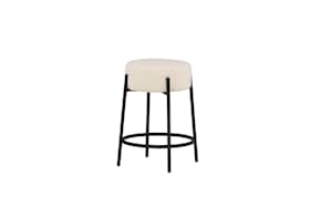 Venture Design Tucson barstol i hvid boucle og sort H70 cm