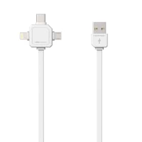 PowerCube USB kabel hvid med 3 stik