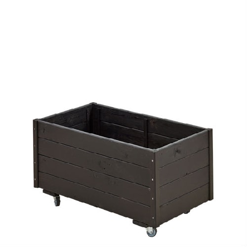 Plus plantekasse grundmalet i sort 88 x 48 x 47 cm - Potter, Havedyrkning