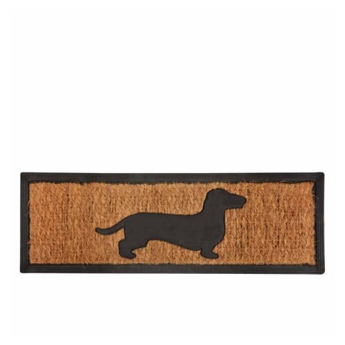 Esschert Design Gravhund dørmåtte gummi/kokos 75 x 25 cm