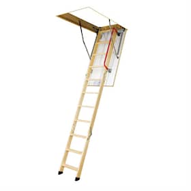 Fakro LWK Komfort lofttrappe med 3 segmenter og træstige. 60 x 111 x 280 cm