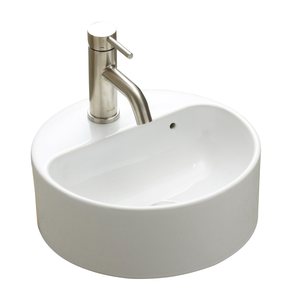 Lavabo AXA Rondo 1035 porcelænsvask i hvid med hanehul, til bord Ø35 cm