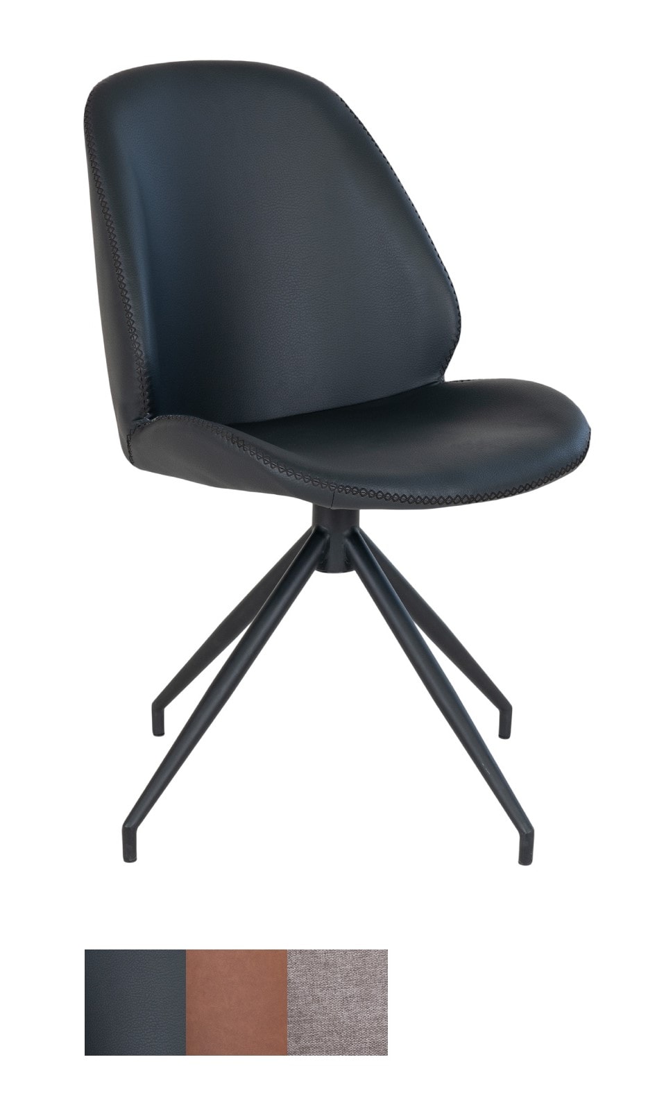 House Nordic Monte Carlo spisebordsstol i hvid bouclé/sorte ben med drejefod HN1232