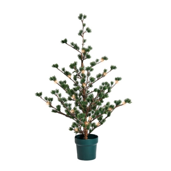 Nordic Winter kunstigt lærketræ i potte med timer og 120 LED lys, H90 cm