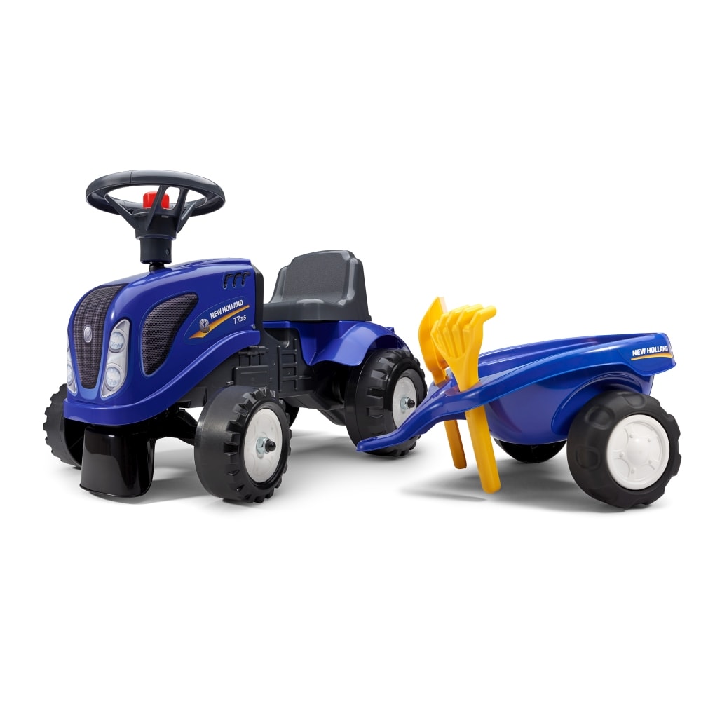 Falk Baby New Holland traktor med trailer, rive og skovl 1 - 3 år