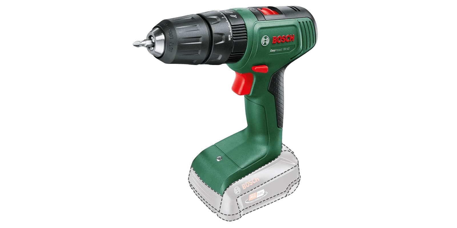 Bosch EasyImpact 18V-40 slagboremaskine med 2 x 2,0 Ah batteri og lader