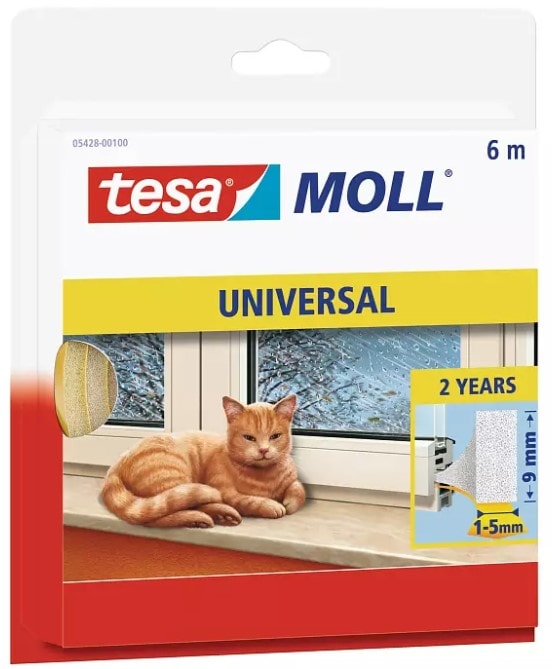 Tesa tesamoll selvklæbende skumliste PUR-skum 6 m x 9 mm x 6 mm