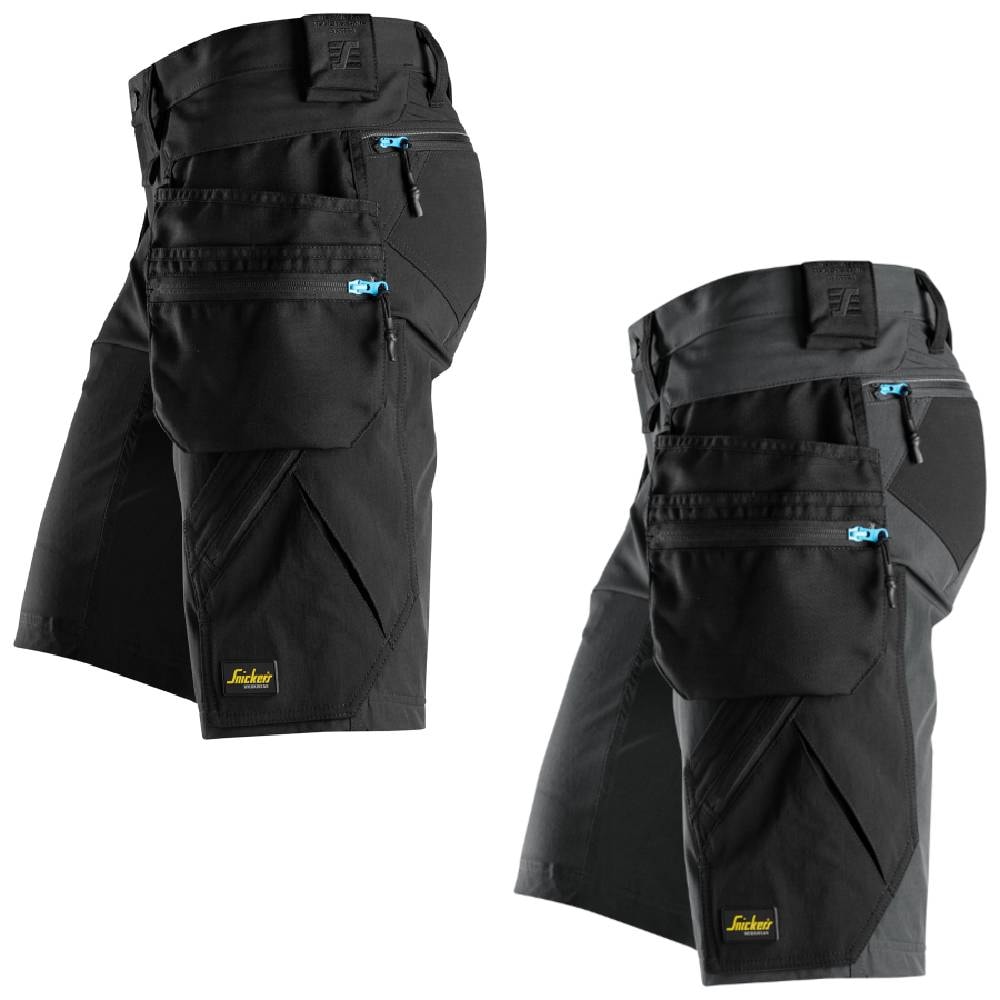 Snickers 6108 LiteWork shorts+ med aftagelige hylsterlommer sort str. 46