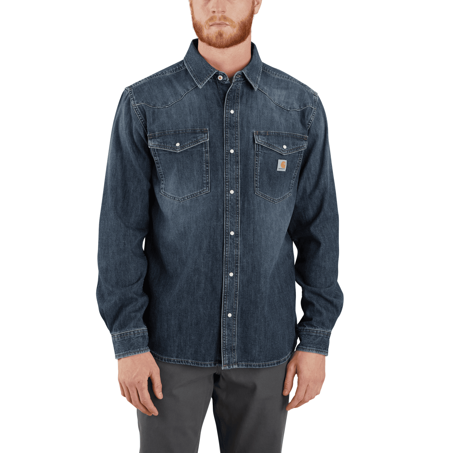 Carhartt Montana Denim Relaxed L/S Shirt Men Wyatt S