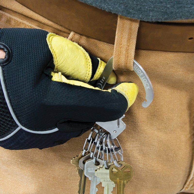 SlideLock® KeyRack™ stor nøglering med låsbar stålkarabin