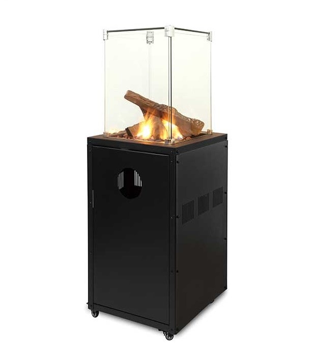 Monaco gaspejs med levende ild, glashus og kunstbrænde 8 kW