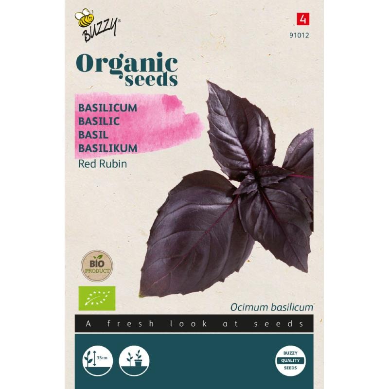 Buzzy Organic basilikum Red Rubin økologiske frø