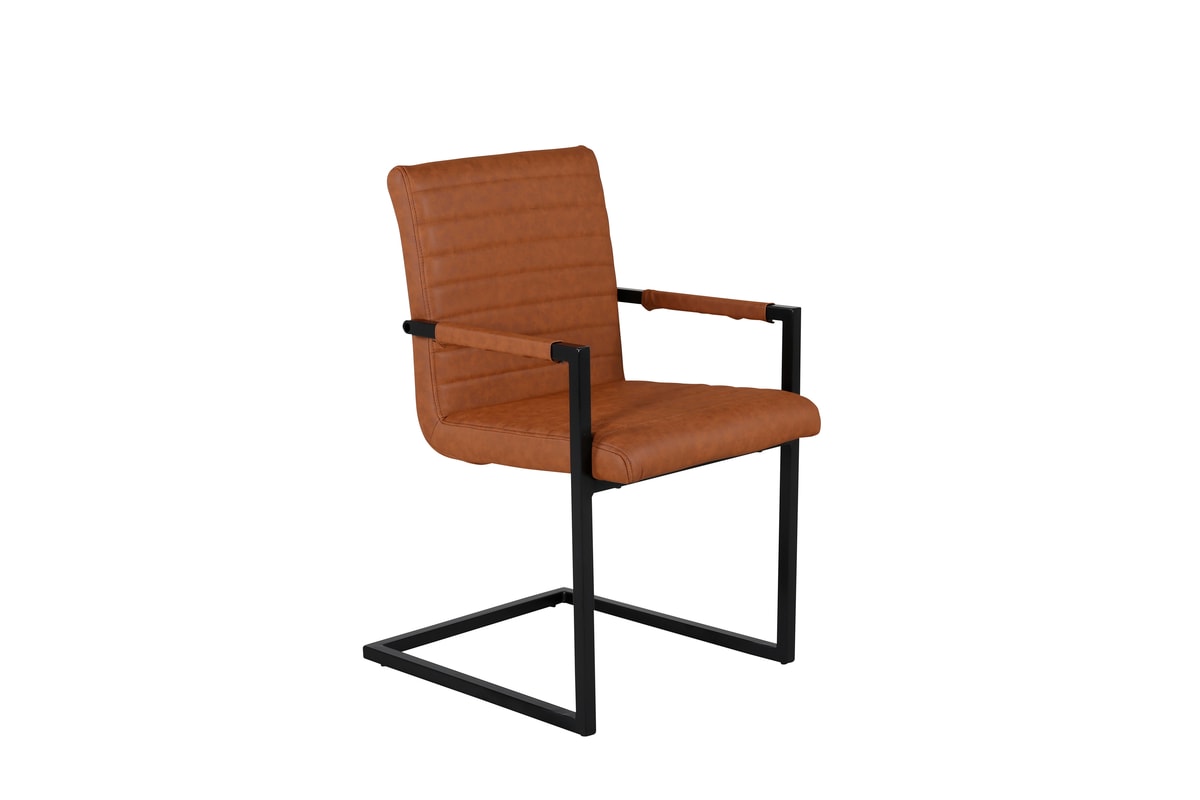 Venture Design Art spisebordsstol med armlæn i sort og brun PU