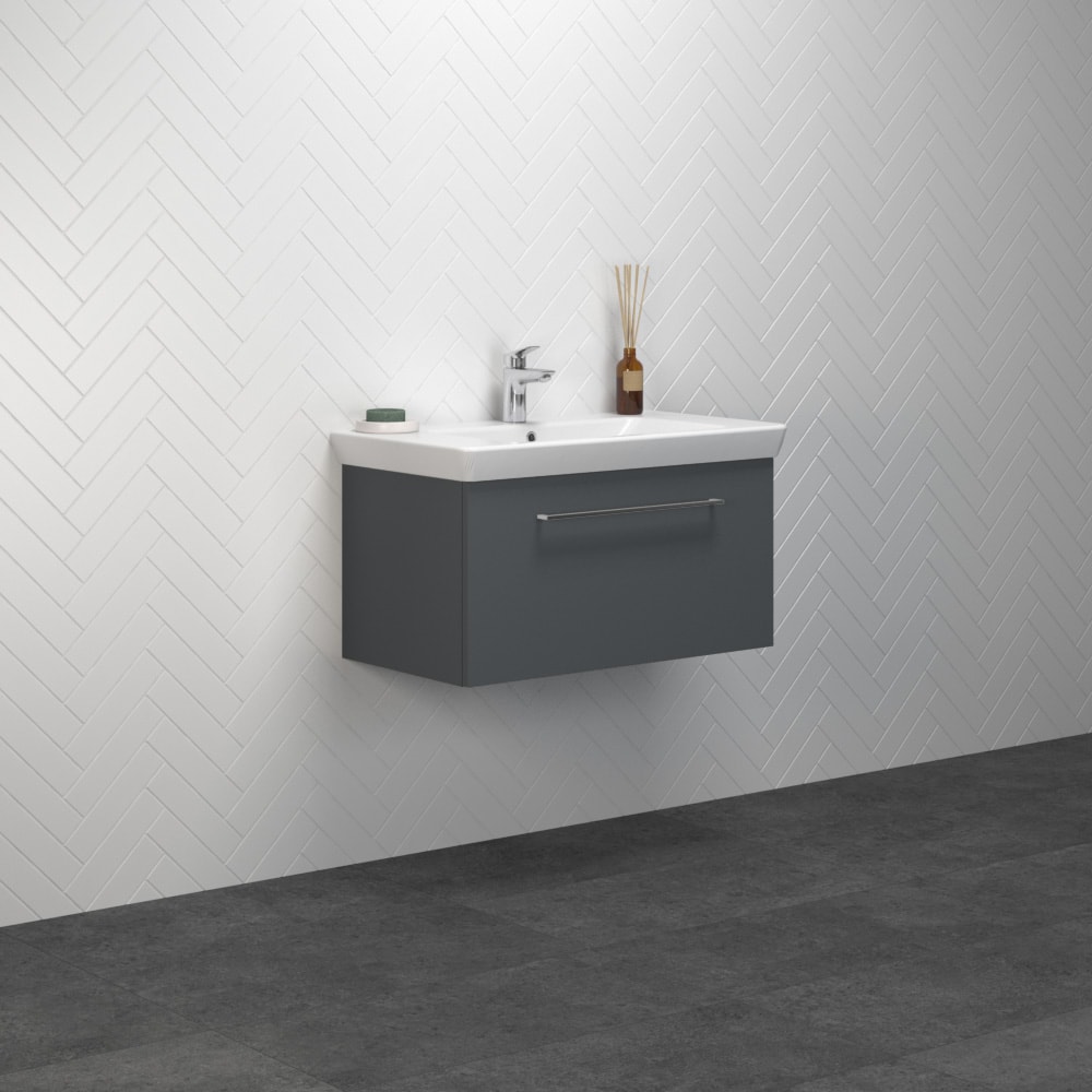 Scanbad Multo vaskeskab 125 cm D44 cm varm eg Lotto XL vask 1 skuffe