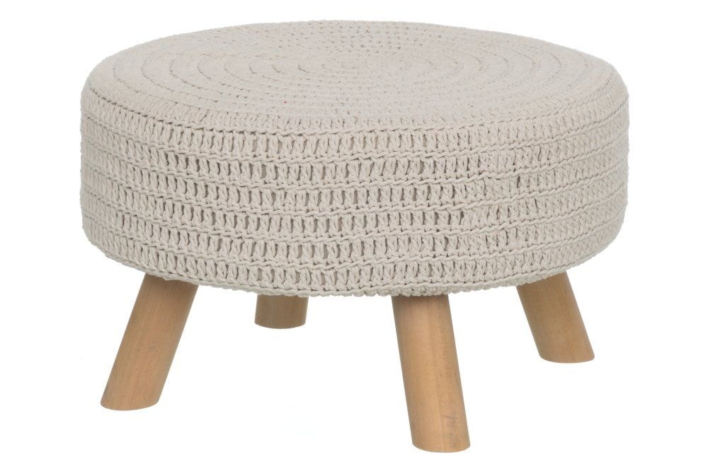 4Living Macrame ottoman/fodskammel Ø50 x 31 cm